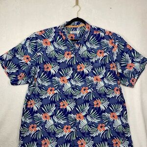 Tommy Bahama Men's Navy Tropical Floral Short-Sleeve Shirt size 3XLT